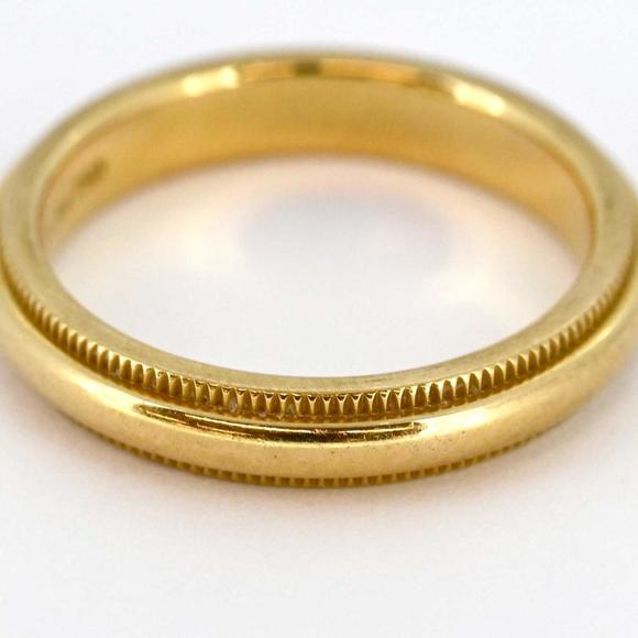 Tiffany Ring Milgrain Band K18PG Pink Gold Women's - Picture 6 of 7